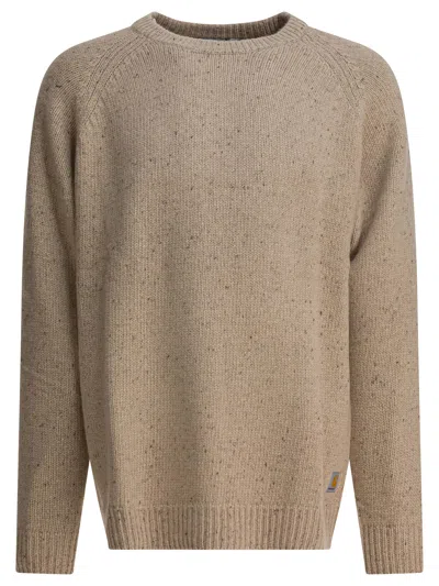 Carhartt Wip "anglistic" Wool Sweater In Neutral