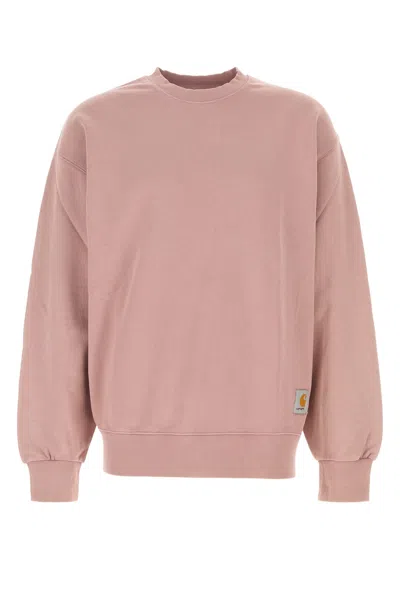 Carhartt Hudson Sweat Cotton Cuffs And Hem In Pink