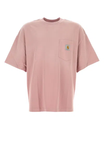 CARHARTT CARHARTT WIP ANTIQUED PINK COTTON S/S HUDSON POCKET T-SHIRT