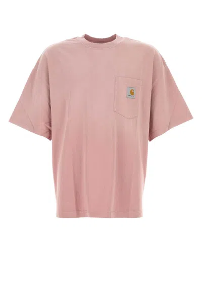 CARHARTT CARHARTT WIP ANTIQUED PINK COTTON S/S HUDSON POCKET T-SHIRT