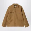 Carhartt Wip Artificial Suede Michigan Coat Hamilton In Brown