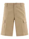 Carhartt Multi-pocket Cotton Bermuda Shorts In Beige