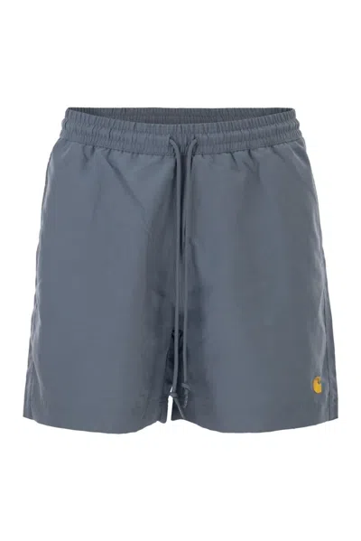 Carhartt Wip Beach Shorts With Logo In Blue
