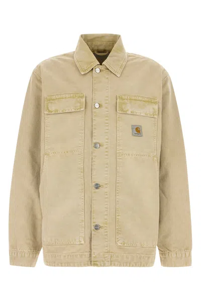 Carhartt Denim Arctic Jacket Collared Long Sleeves In Yellow