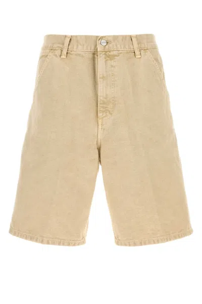 CARHARTT CARHARTT WIP BEIGE DENIM SINGLE KNEE SHORT