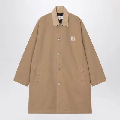 CARHARTT CARHARTT WIP BEIGE WEBSTER COAT IN COTTON CANVAS