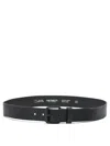 Carhartt Wip Black Leather Belt In Black