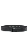 Carhartt Wip Black Leather Belt In Black