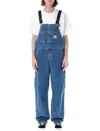 Carhartt Logo-patch Straight-leg Dungarees In Blue Stone Wash
