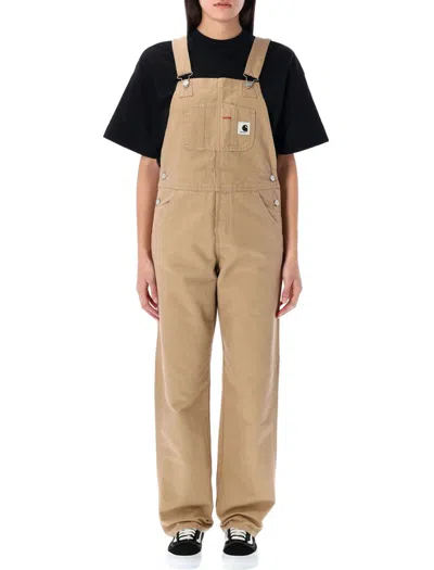 Carhartt Khaki Bib Overalls In Dusty H Brown