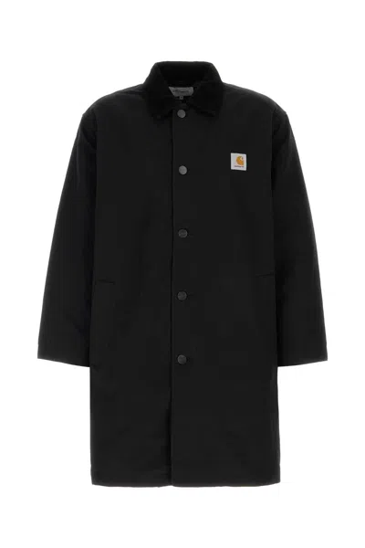 CARHARTT CARHARTT WIP BLACK CANVAS WEBSTER COAT