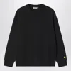 Carhartt Chase Logo-embroidered Cotton-blend Jersey Sweatshirt In Black