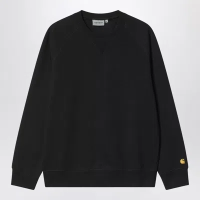 CARHARTT CARHARTT WIP BLACK CHASE SWEATSHIRT IN COTTON BLEND