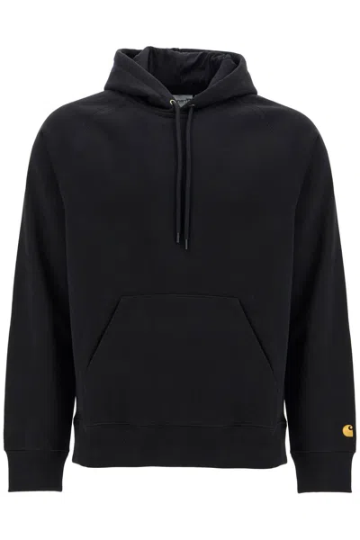 Carhartt Wip Black Cotton Blend Hooded Chase Sweat
