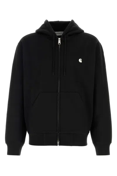 Carhartt Wip Hooded Mack Jacket In Cotton-blend Twill For Men In Black