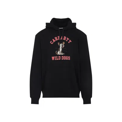 Carhartt Wip Black Cotton Hooded Wild Dog Sweatshirt