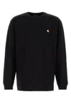 Carhartt Chase T-shirt With Crew Neck And Long Sleeves In Black