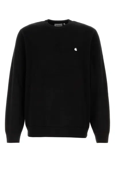 Carhartt Madison Cotton Sweater With Ribbed Cuffs And Hem In Black