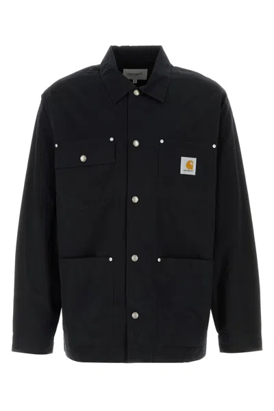 CARHARTT NOTUS COACH JACKET IN COTONE NERO  UOMO