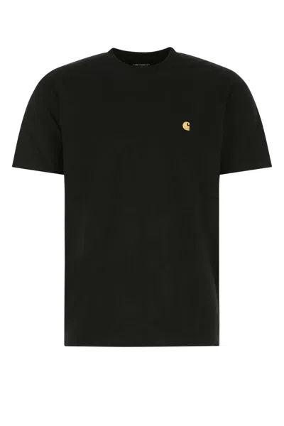 Carhartt American Script Embroidered Logo T-shirt In Black
