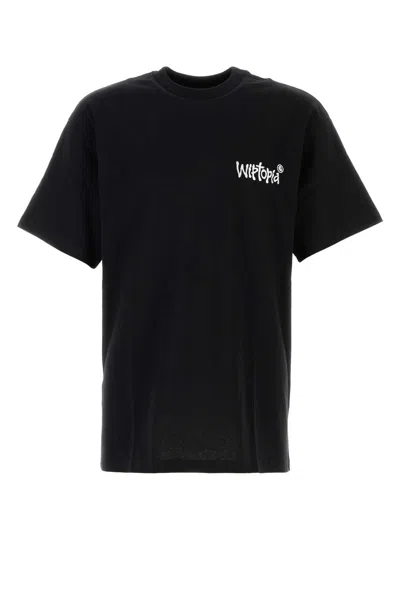 Carhartt Cotton Short Sleeve Script T-shirt In Black