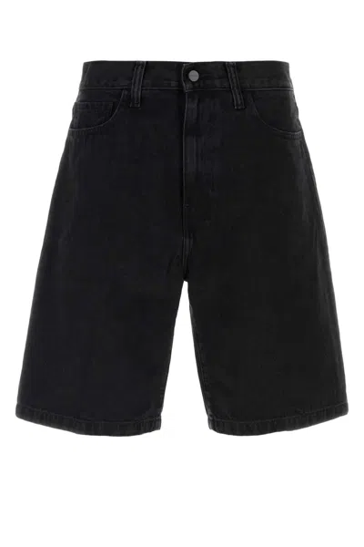 CARHARTT CARHARTT WIP BLACK DENIM LANDON SHORT