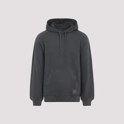 Carhartt Wip Black Hooded Torion Cotton Hoodie In Gray