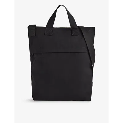 Carhartt Wip Black Newhaven Logo-embroidered Cotton-canvas Tote Bag
