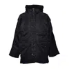 Carhartt Wip Black Nylon Olten Over Parka With Hood In Black