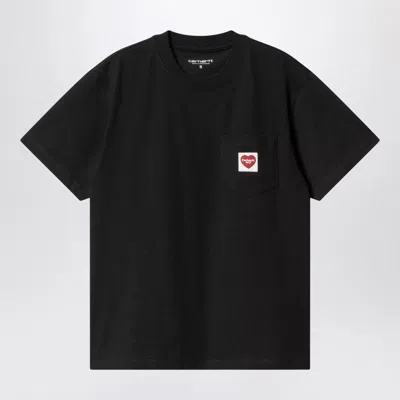 Carhartt Work In Progress Pocket Heart Organic Cotton T-shirt In Black