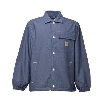 Carhartt Wip Blake Coach Jacket In Chambray Light Blue In Gray
