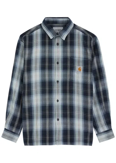 Carhartt Wip Blanton Checked Woven Shirt In Grey
