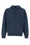 Carhartt Wip Blue Cotton Blend Hooded Chase Sweat