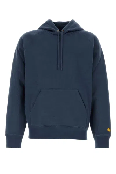 Carhartt Wip Blue Cotton Blend Hooded Chase Sweat