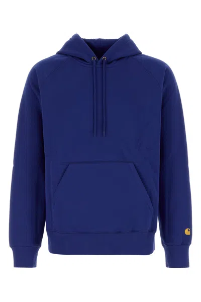 Carhartt Wip Blue Cotton Blend Hooded Chase Sweat