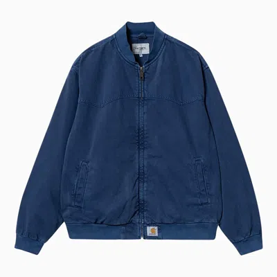 Carhartt Blue Cotton Denim Bomber Jacket