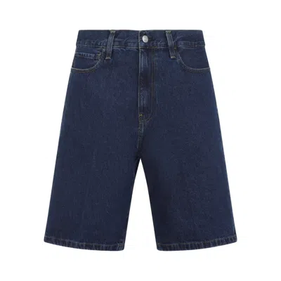 Carhartt Wip Blue Cotton Landon Shorts In Black