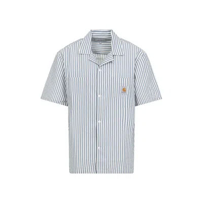 Carhartt Wip Blue Leavel Cotton Shirt In Gray
