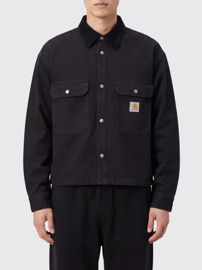 Carhartt Structured Black Cotton Jacket With Classic Collar In Multi
