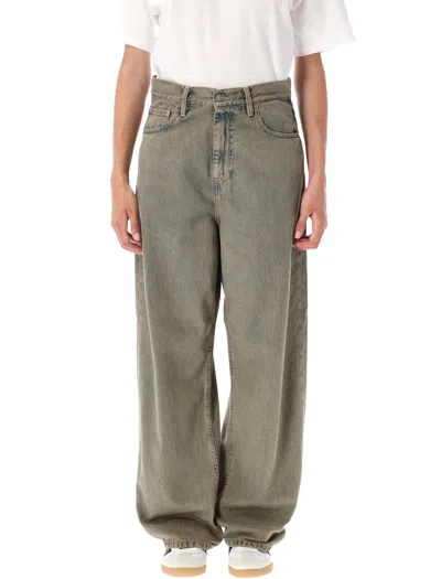 Carhartt Brandon Denim Wide Leg Five Pocket Trousers In Green