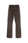 Carhartt Wip Brown Cotton Double Knee Pant In Brown