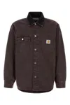 Carhartt Denim Shirt Jacket Long Sleeves In Brown