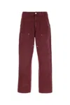Carhartt Wip Burgundy Denim Double Knee Pant