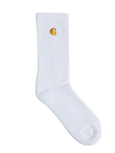 Carhartt Wip Calze In Cotone Chase In White