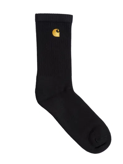 Carhartt Wip Calze In Cotone Chase In Black
