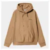 Carhartt Wip Camel Cotton Hooded American Script Sweat