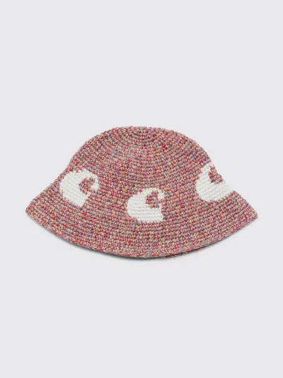 Carhartt Wip Cane Cotton Hat With Jacquard Logo In Pink