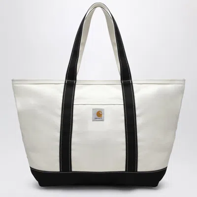 Carhartt Wip Canvas Beach Tote Canvas In Natural/black In White