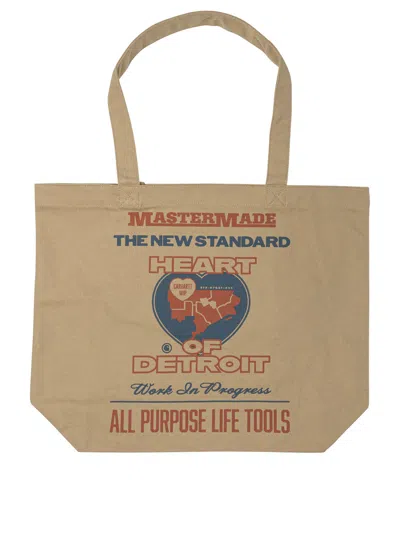 Carhartt Graphic Print Canvas Tote Bag In Neutral