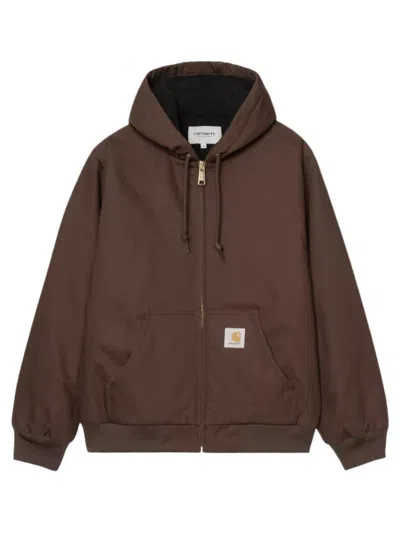 Carhartt Wip Canvas Hooded Jacket In Brown
